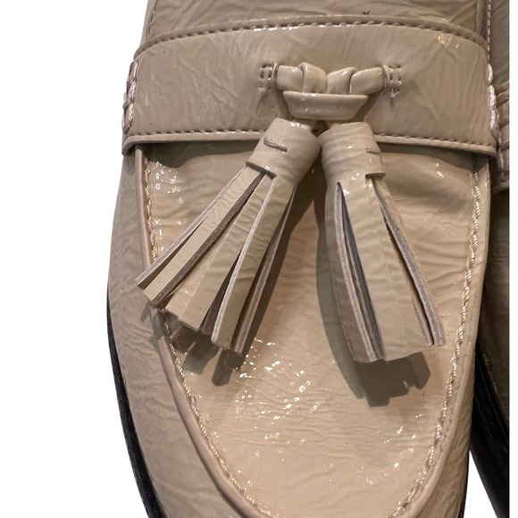 Franco Sarto Cream Tassel Loafers, Slip On Dress Shoes, Classic Women's Footwear - Picture 3 of 15